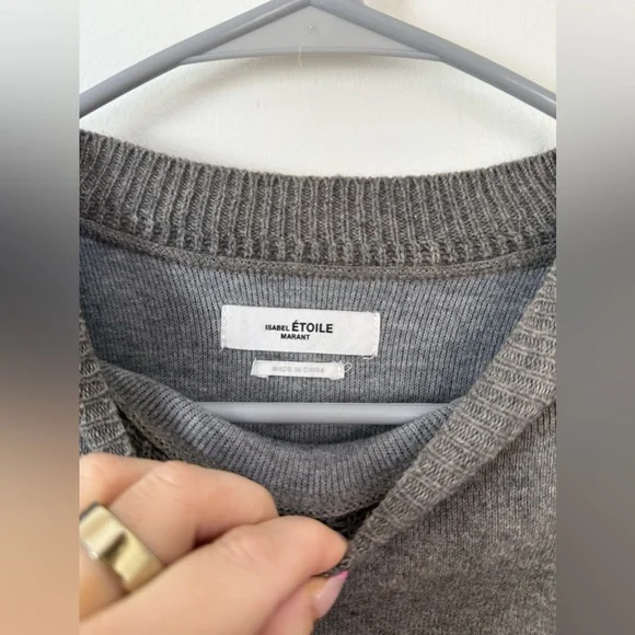 Isabel Marant Kaori Gray Sweater with Striped Sleeves XS (34)